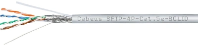 Кабель информационный Cabeus SFTP-4P-CAT.5E-SOLID-GY кат.5E SF/UTP 4 пары 24AWG PVC внутренний 305м серый