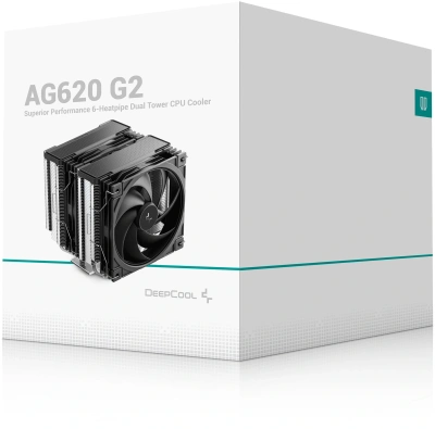 Устройство охлаждения(кулер) Deepcool AG620 G2 Soc-AM5/AM4/1200/1700/1851 серебристый/черный 4-pin 23.08-29.22dB Al+Cu 260W 1036gr Ret (R-AG620-BKNPMG2-G)