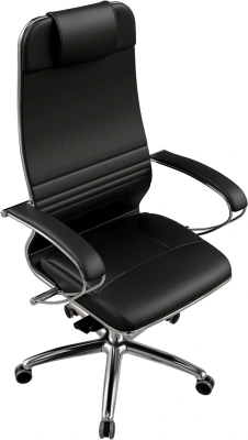 Кресло Метта Samurai KL-1 черный сиденье черный экокожа с подголов. крестов. алюминий хром