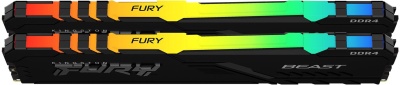 Память DDR4 2x8GB 3200MHz Kingston KF432C16BB2AK2/16 Fury Beast RGB RTL Gaming PC4-25600 CL16 DIMM UDIMM 288-pin 1.35В kit dual rank с радиатором Ret