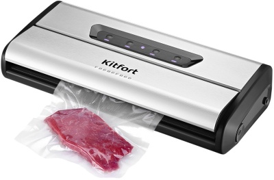 Вакуумный упаковщик Kitfort КТ-1515 175Вт 0.8Бар шир.пак.:28см серебристый/черный