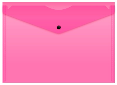 Конверт на кнопке Бюрократ Неон DNEPK803A4PINK A4 гориз. пластик 0.15мм розовый