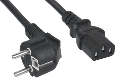 Шнур питания Cabeus PC-186-VDE-1.8M C13-Schuko проводник.:3x0.75мм2 1.8м 220/250В 6А черный