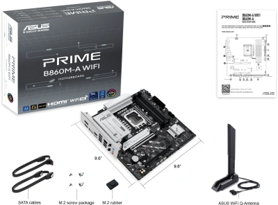 Материнская плата Asus PRIME B860M-A WIFI Soc-1851 Intel B860 4xDDR5 mATX AC`97 8ch(7.1) 2.5Gg RAID+HDMI+DP