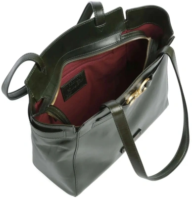 Сумка тоут женская The Bridge Isotta 04642501/I2 темно-зеленая натур.кожа