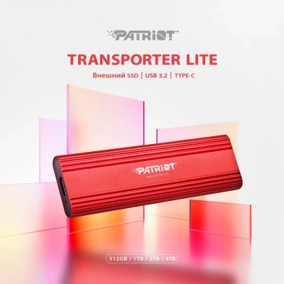 Накопитель SSD Patriot USB-C 1TB PTPL1TBPEC Lite Transporter красный