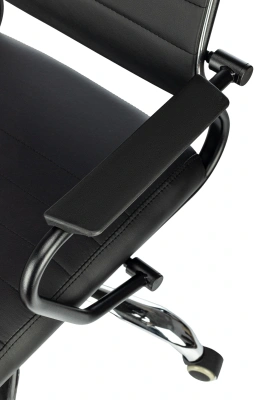 Кресло Бюрократ CH Balance-Low SL PU Line черный экокожа низк.спин. крестов. металл хром