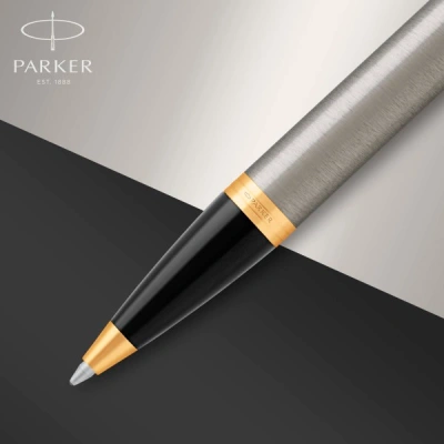Ручка шариков. Parker IM Core K321 (1931670) Brushed Metal GT M син. черн. подар.кор.