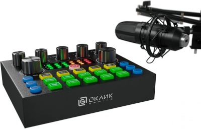 Микрофон проводной Оклик SM-600G 2.5м черный