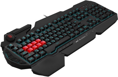 Клавиатура A4Tech B318 черный USB Multimedia for gamer LED (подставка для запястий) кабель 1.8м
