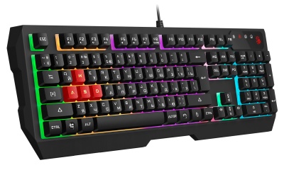Клавиатура A4Tech B135N черный USB for gamer LED (подставка для запястий) кабель 1.8м