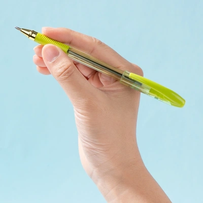 Ручка шариков. Deli EQ40T d=0.7мм син. черн. карт.уп. резин. манжета чернила пониженной вязкости