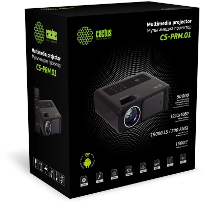 Проектор Cactus CS-PRM.01B.Full HD-A LCD 19000Lm LS 700Lm ANSI (1920x1080) 2500:1 ресурс лампы:50000часов 2xUSB typeA 2xHDMI 1.8кг