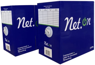 Кабель сетевой информационный NetOn 01-0302 кат.5E UTP 4 пары 24AWG PVC внутренний 305м серый