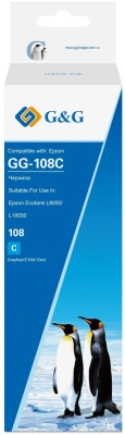 Чернила G&G GG-108C C13T09C24A голубой70мл для Epson Ecotank L8050/L18050