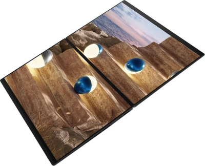 Ноутбук Asus ZenBook Duo UX8407AA-SN279X Core Ultra 9 386H 32Gb SSD1Tb Intel Graphics 14" OLED Touch 3K (2880x1800) Windows 11 Pro dk.grey WiFi BT Cam (90NB16V1-M00F80)