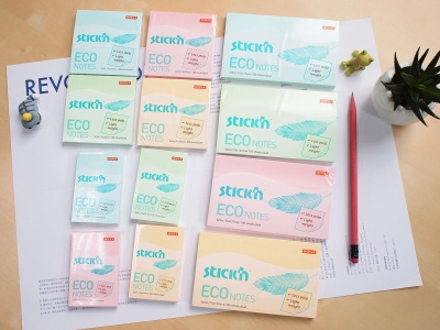 Блок самоклеящийся бумажный Stick`n ECO 21748 76x76мм 100лист. 60г/м2 пастель зеленый