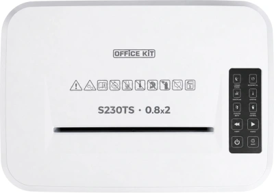 Шредер Office Kit S230TS белый (секр.P-7) фрагменты 6лист. 29лтр.