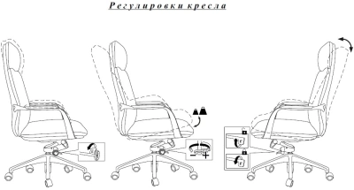 Кресло руководителя Бюрократ _Vega коричневый кожа с подголов. крестов. алюминий