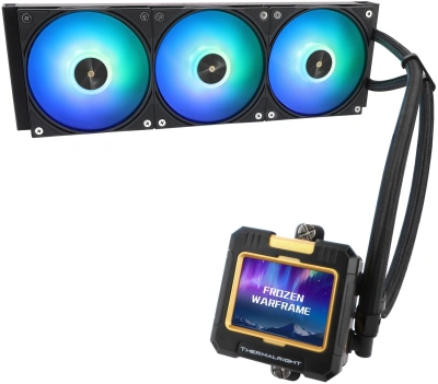 Система водяного охлаждения Thermalright Frozen Warframe 360 ARGB Soc-AM5/AM4/1200/1700/1851 черный 4-pin 29.8dB Al LCD Ret (F-WFRAME-360-BL-ARGB)