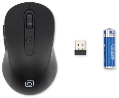 Мышь Оклик 677MW черный оптическая 1600dpi беспров. USB 6but (1520859)
