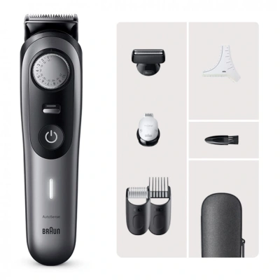 Триммер Braun BT9520 серебристый (насадок в компл:4шт)