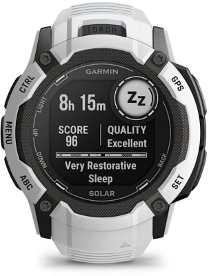 Смарт-часы Garmin Instinct 2X Solar 50мм 1" MIP корп.белый/черный рем.белый (010-02805-04)