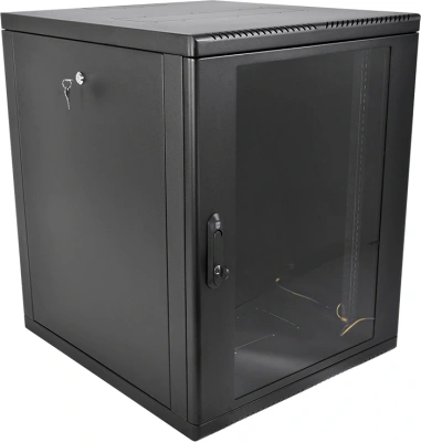 Шкаф коммутационный ЦМО (ШРН-М-12.650-9005) настенный 12U 600x650мм пер.дв.стекл 120кг черный 581мм 25.1кг 180град. 610мм IP20 металл