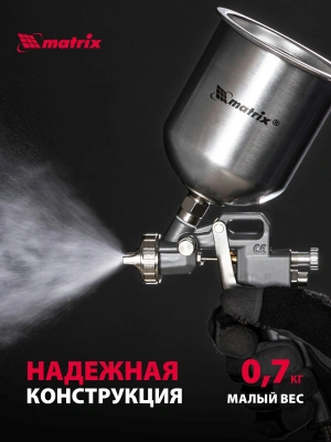 Краскораспылитель Matrix 57315 230л/мин соп.:1.8мм бак:1л серебристый