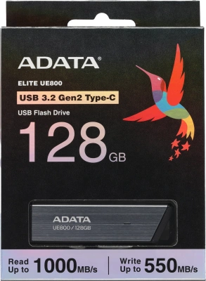 Флеш Диск A-Data 128Gb Type-C UE800 AELI-UE800-128G-CSG USB3.2 серебристый