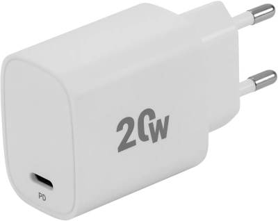 Сетевое зар./устр. Digma DGW2C 20W 3A (PD) USB-C универсальное белый (DGW2C0F010WH)