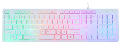 Клавиатура Оклик 550ML белый USB slim Multimedia LED (1061618) кабель 1.5м