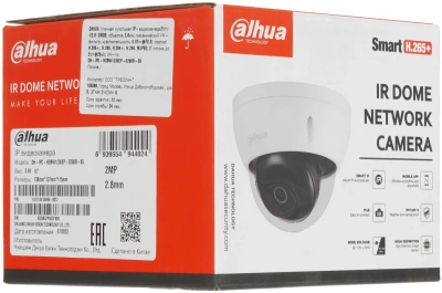 Камера видеонаблюдения IP Dahua DH-IPC-HDBW1230EP-0280B-S5 2.8-2.8мм цв. корп.:белый