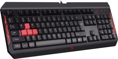 Клавиатура A4Tech Q100 черный USB for gamer LED (Q100 USB) кабель 1.8м