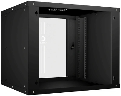Шкаф коммутационный Cabeus (WSC-05D-9U55/45-BK) настенный 9U 550x450мм пер.дв.стекл 30кг черный 340мм 14кг 220град. 450мм IP20 сталь