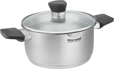 Кастрюля Rondell Strike Grey Ultra RDS-1949 4.8л. d=24см (с крышкой) стальной