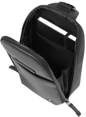 Сумка для телефона Piquadro Modus AC7039MOS/N черная натур.кожа