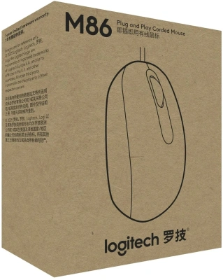 Мышь Logitech M86 черный оптическая 8000dpi USB для ноутбука 2but (910-007661)