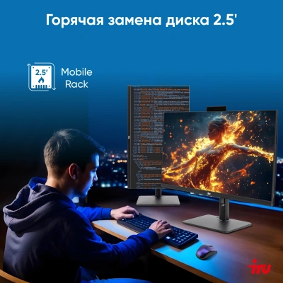Моноблок IRU 23ID 23.8" Full HD i7 1255U (1.7) 16Gb SSD512Gb UHDG CR Windows 11 Pro GbitEth WiFi BT 120W Cam черный 1920x1080