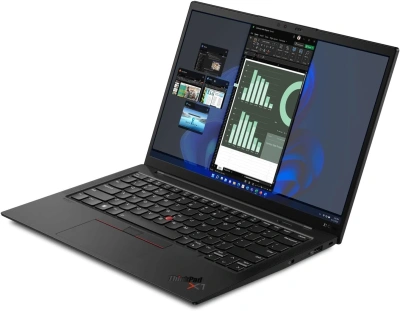 Ноутбук Lenovo ThinkPad X1 Carbon Gen 10 Core i7 1260P 16Gb SSD512Gb Intel Iris Xe graphics 14" OLED 2.8K (2880x1800) Windows 11 Pro black WiFi BT Cam (21CB007ART)