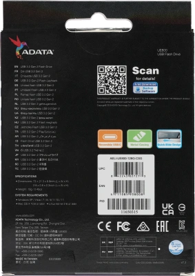 Флеш Диск A-Data 128Gb Type-C UE800 AELI-UE800-128G-CSG USB3.2 серебристый