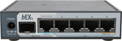 Роутер MikroTik hEX S (2025) (E60IUGS) 10/100/1000BASE-TX/SFP серый