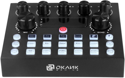 Микрофон проводной Оклик SM-600G 2.5м черный