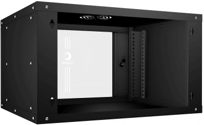 Шкаф коммутационный Cabeus (WSC-05D-6U55/45-BK) настенный 6U 550x450мм пер.дв.стекл 30кг черный 390мм 11кг 220град. 320мм IP20 сталь