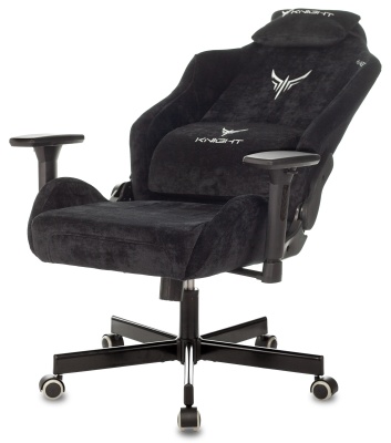 Кресло игровое Knight N1 Fabric черный Light-20 с подголов. крестов. металл