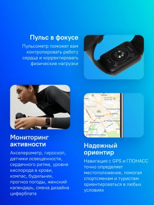 Фитнес-трекер Xiaomi Smart Band 9 Pro AMOLED корп.:черный рем.:черный (BHR8710GL)