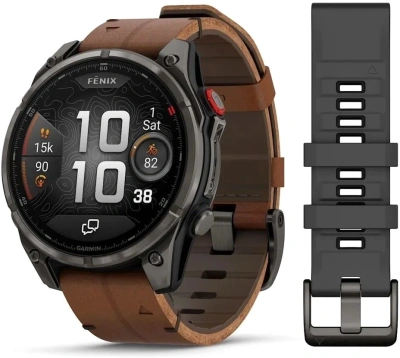 Смарт-часы Garmin Fenix 8 Pro 47мм 1.4" AMOLED корп.серый рем.песочный разм.брасл.:132-215мм (010-03198-40)
