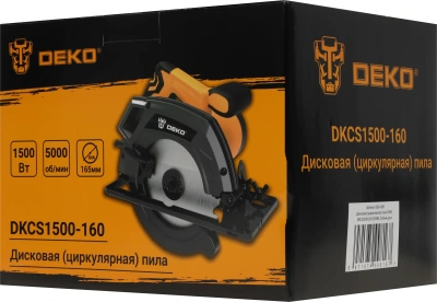 Циркулярная пила (дисковая) Deko DKCS1500-160 1500Вт (ручная) D диска.:165мм (063-4190)