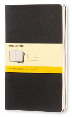 Блокнот Moleskine CAHIER JOURNAL QP317 Large 130х210мм обложка картон 80стр. клетка черный (3шт)