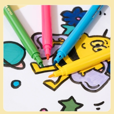 Фломастеры Deli EC165-24 Colorwow круг. пулевидный пиш. наконечник Вентилируемый смываемые 24цв. (24шт.)